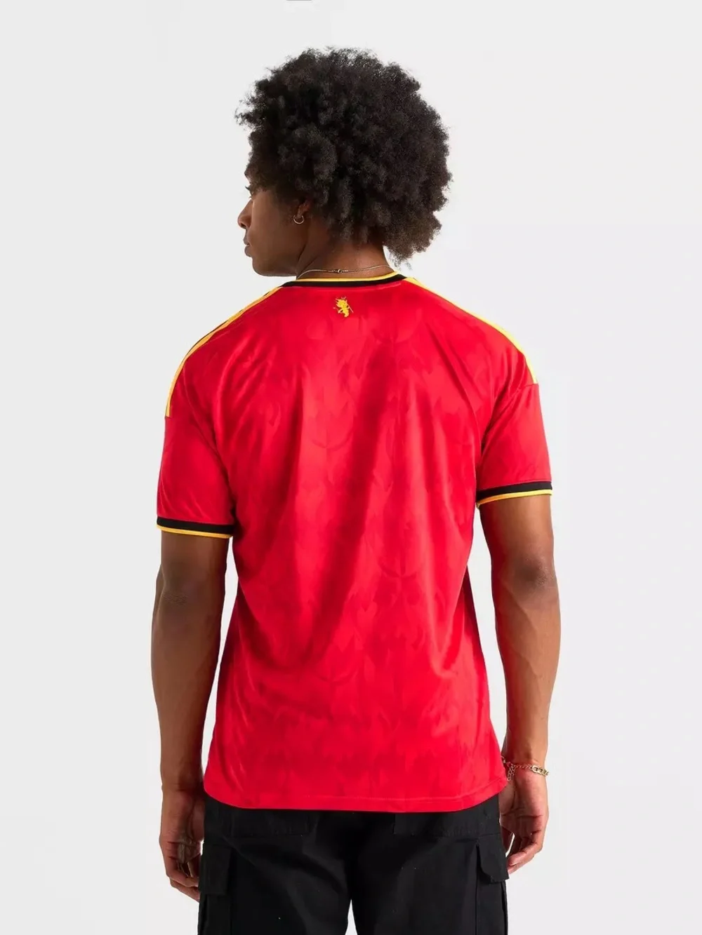 adidas Red Belgium National soccer Team Jersey with Black & Gold Trim